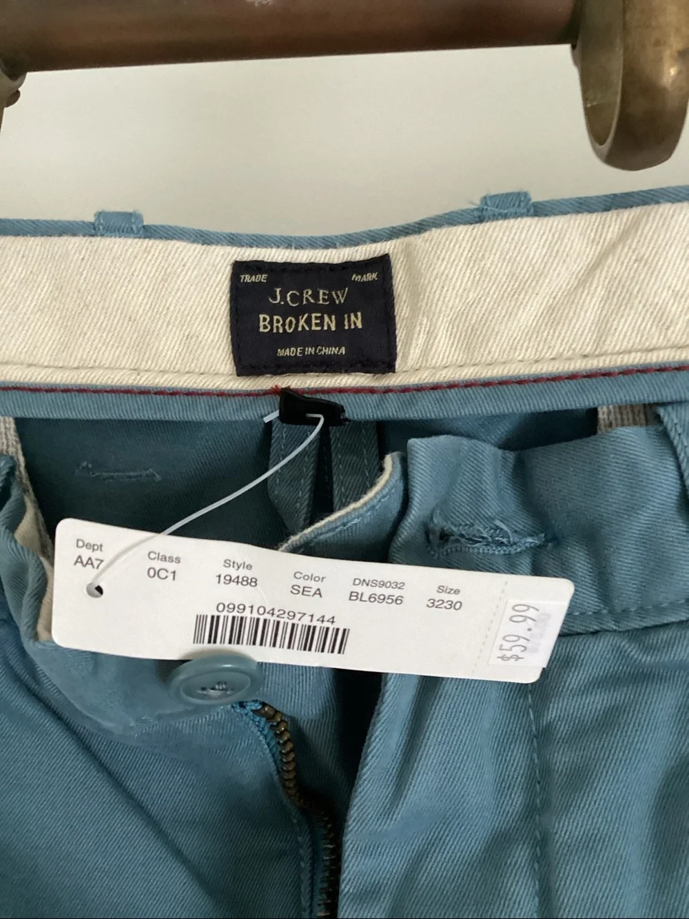J. Crew Teal Straight-Leg Chino Pants